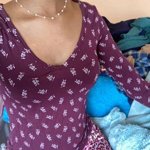 Floral V-neck Long Sleeve